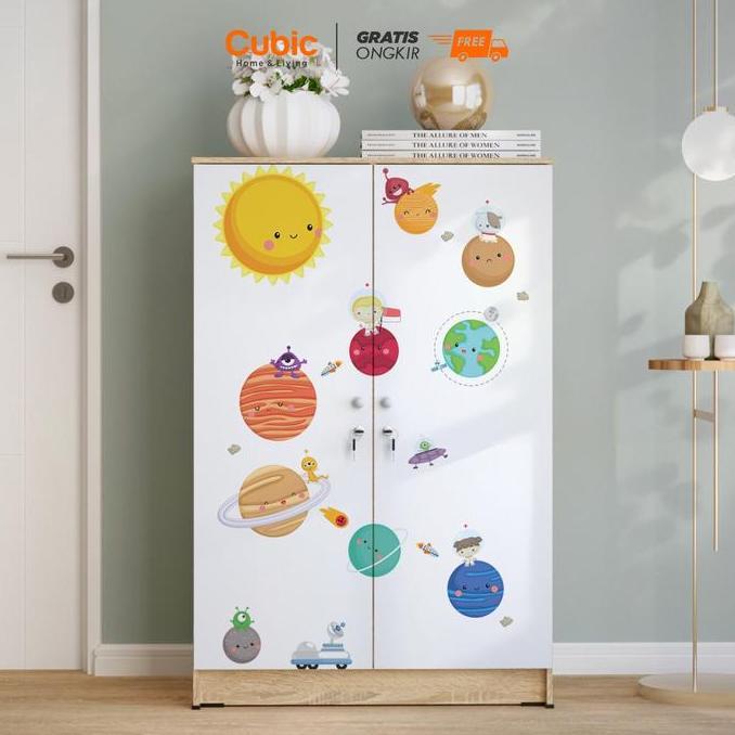 TERLARIS - Cubic Lemari Pakaian Bergambar / Lemari Kecil 2 Pintu Minimalis / LUNA BL 121