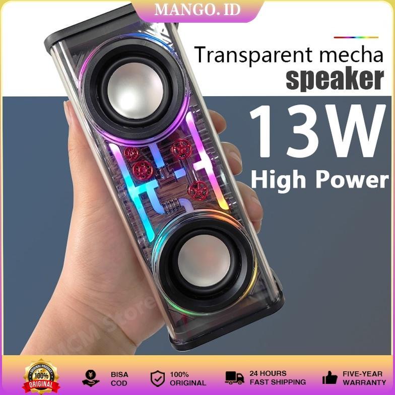 sale speaker bluetooth subwoofer meriam baja kecil transparan audio portabel nirkabel 13w mecha subw