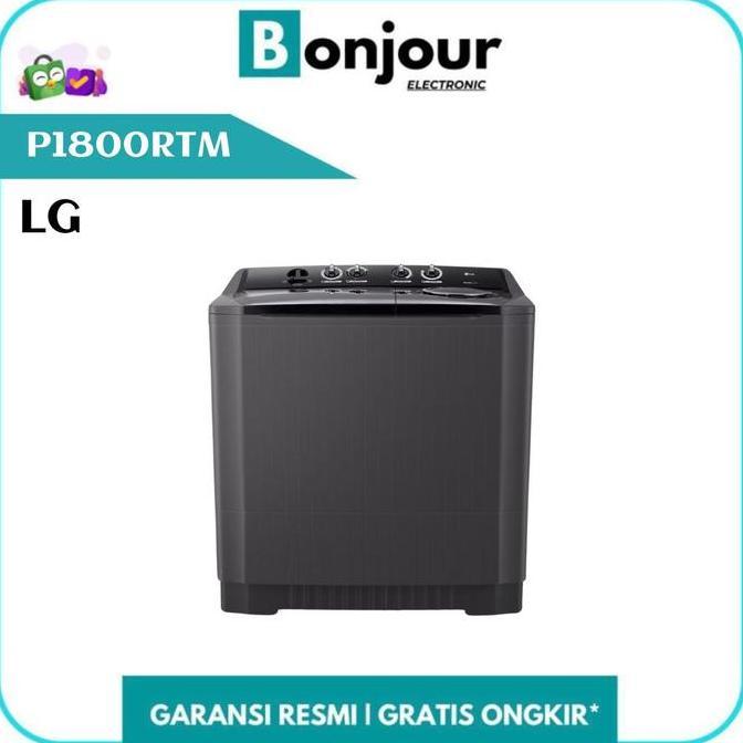 Mesin Cuci 2 Tabung LG P1800RTM Kapasitas Jumbo 18 Kg Mesin Cuci LG Roller Jet