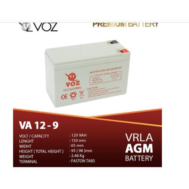 Baterai 12V9Ah, Battery Kering Vrla 12V 9ah, Voz 12V9ah, aki kering