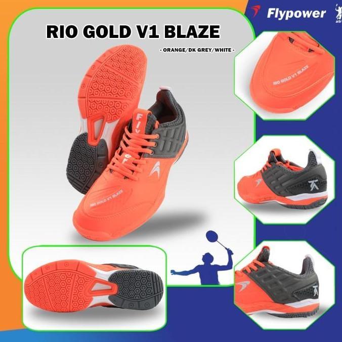 FLYPOWER NEW-RIO GOLD V1 BLAZE SEPATU BADMINTON