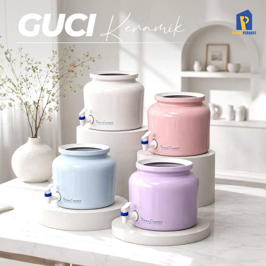 Guci Galon 12 Liter Dispenser Air Gentong Air Keramik Polos Trisensa