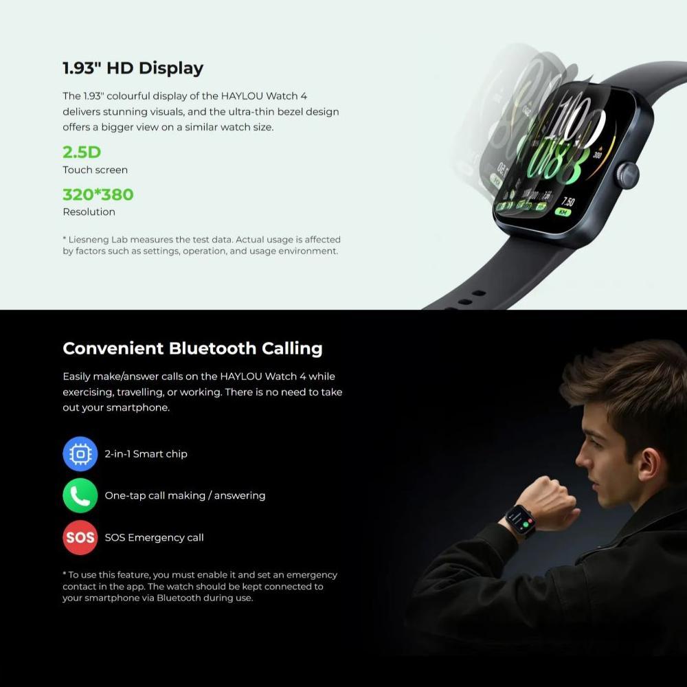 HOT PRODUCT HAYLOU Watch 4 Smartwatch Multifungsi dengan GPS dan Bluetooth Calling