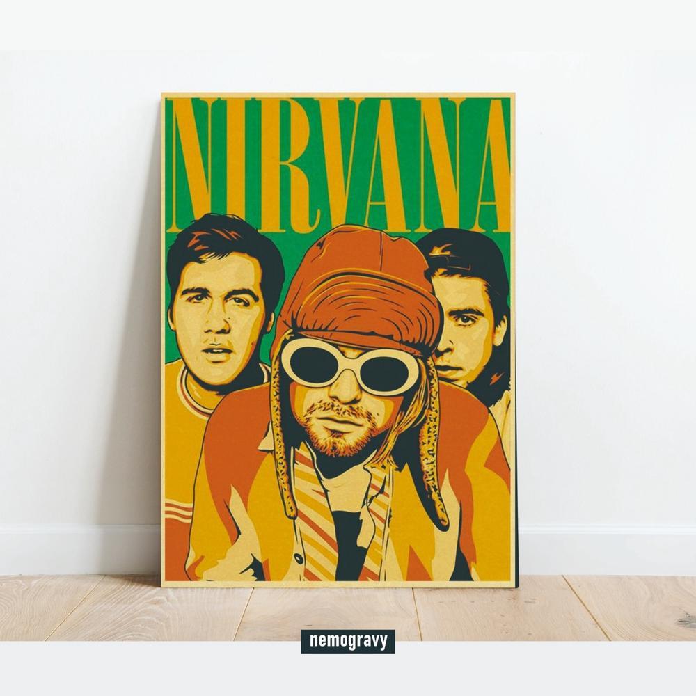 Poster Band Rock Bingkai Frame Block | Poster Kayu Band | Hiasan Dinding