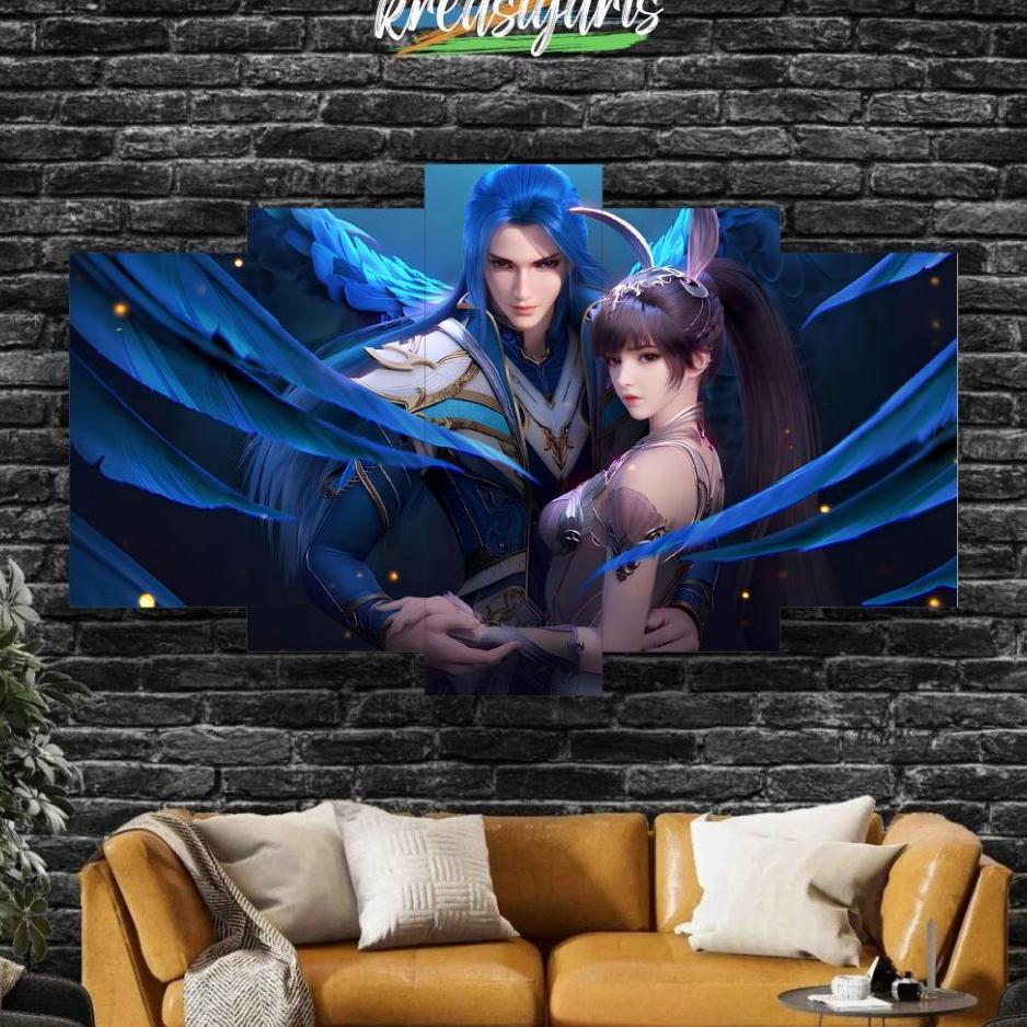 Hiasan Dinding Donghua Soul Land 100X60 Cm Tang San Douluo Dalu I 1 Set Isi 5 Pcs Poster I Hiasan Di