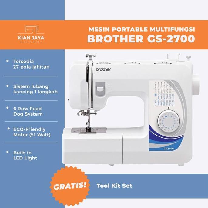 Terlaris Mesin Jahit Portable Multifungsi Brother Gs2700 | Mesin Jahit Portable Multifungsi Brother 