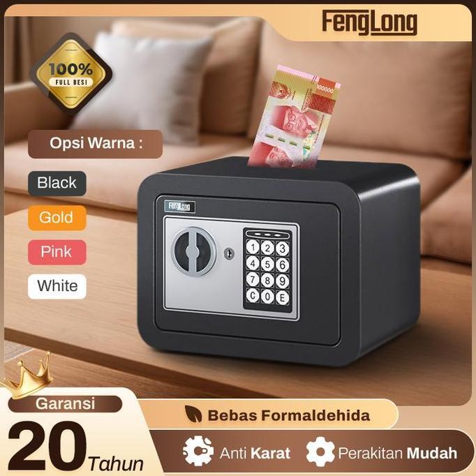 TERLARIS - [TERMURAH] Brankas Mini Bahan Besi Tebal Anti Maling Pengaman PIN dan Kunci Manual Safety