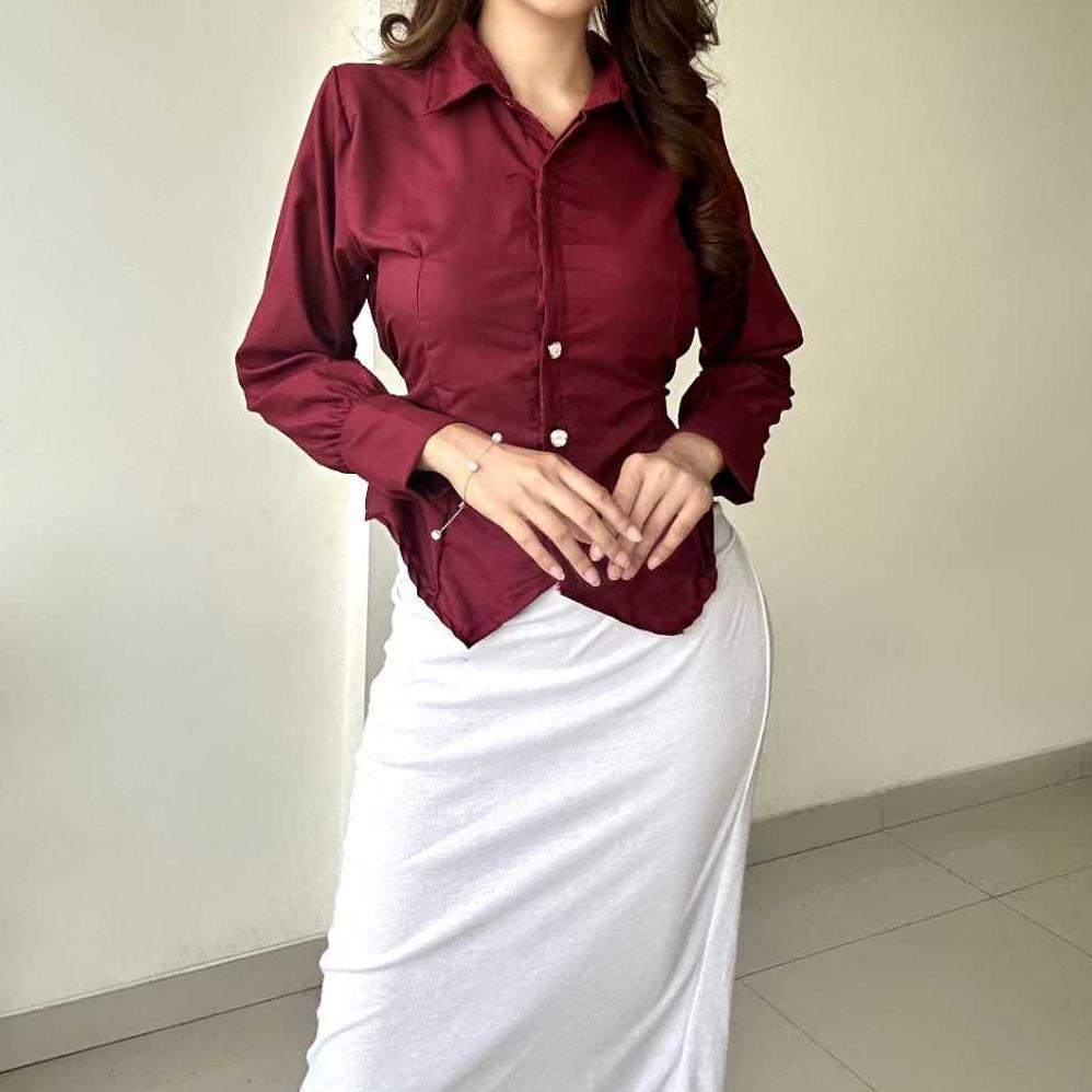 sale RX FASHION - SHANJU BLOUSE TALI BELAKANG / ATASAN SHIRT KEMEJA KANCING KANTOR -PN