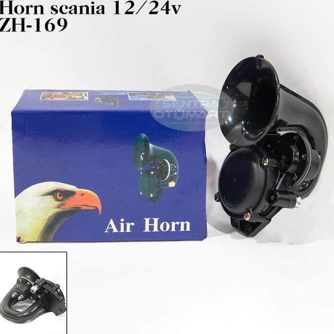Klakson Angin Keong Trompet Mobil Truk Air Horn 12V 24V Scania Volvo Membran BESI