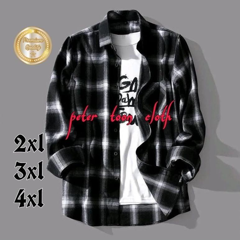 KEMEJA FLANEL VETERANO JUMBO XXL XXXL XXXXL KEMEJA FLANEL OVERSIZE UNISEX KEMEJA FLANEL JUMBO LENGAN