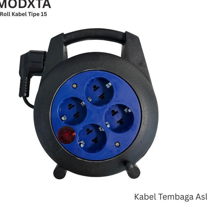 Promo Modxta Roll Kabel Tipe 15 Kabel Roll Panjang 10 Meter Dengan Lampu Indikator & Stop Kontak Lis