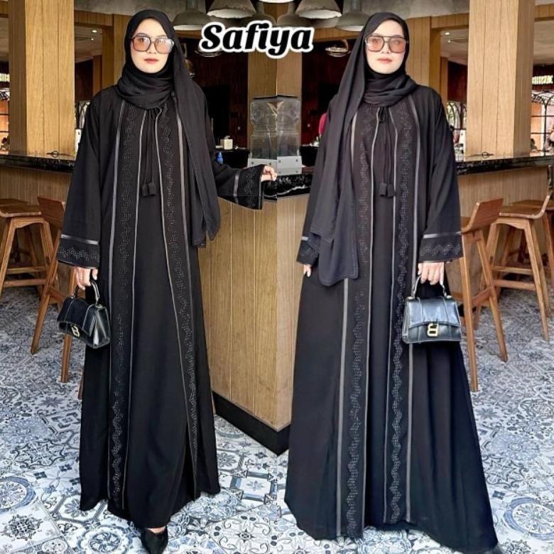 TERBARU Abaya Hitam Gamis Wanita Terbaru Turkey Arabian Fashion Muslim Dubai Safiya