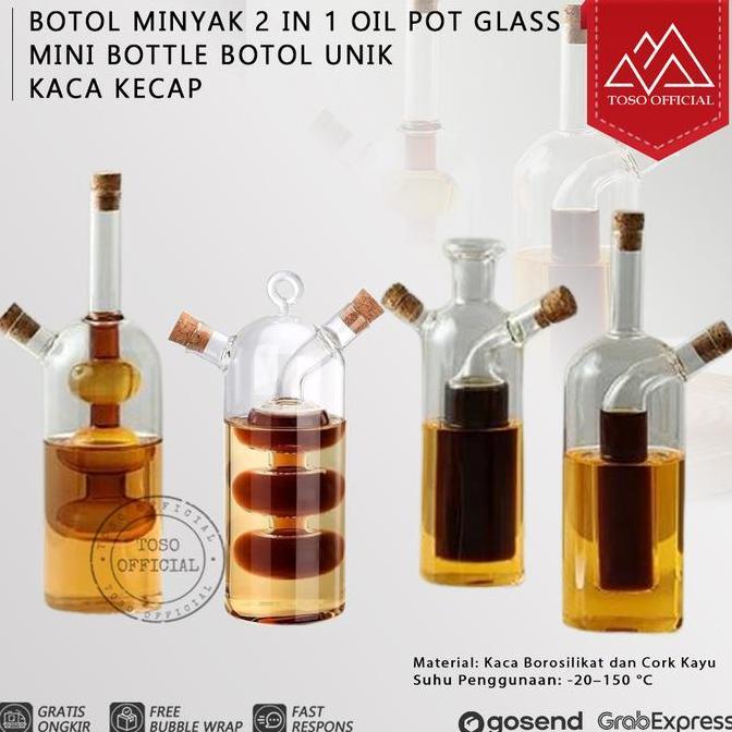 kree.shyna- BOTOL MINYAK 2 IN 1 OIL POT GLASS MINI BOTTLE BOTOL UNIK KACA KECAP Diskon