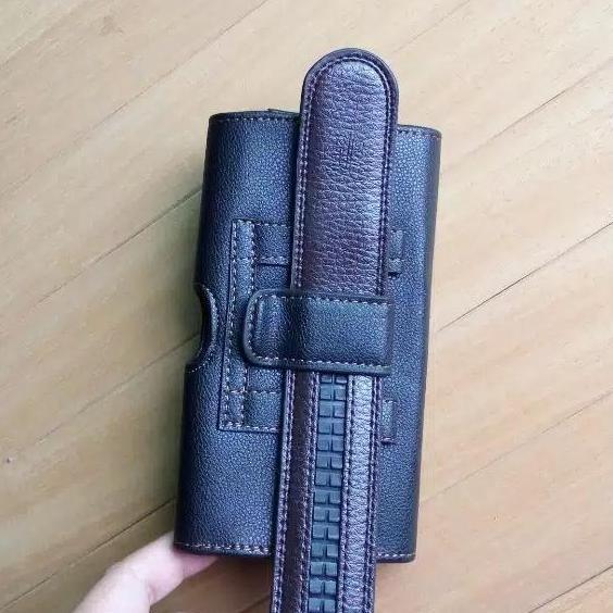 sarung hp dompet hp pinggang kulit asli import horizontal AS