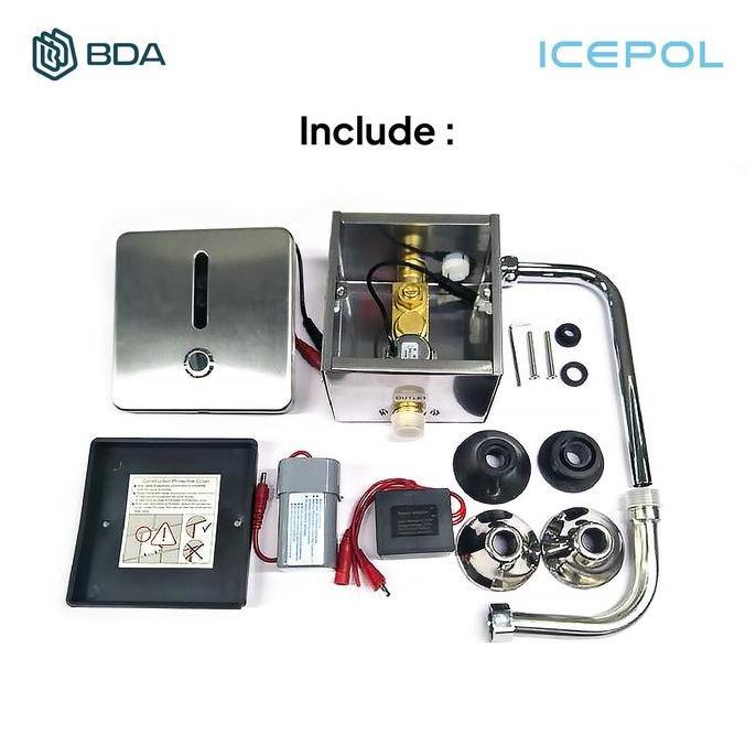Icepol Sensor Urinal Flush Push Kran Urinoir Keran Air Urinoir Flush Valve IC SS 001 / 002