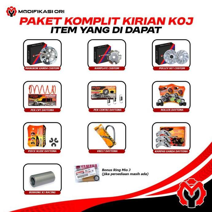 K0J - FULL UPGRADE CVT DAYTONA - Upgrade Paket Kirian BEAT DELUXE - GENIO - SCOOPY 2021 NEW Paket CV