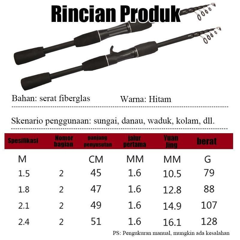 1 Set Pancing Lengkap/Joran Carbon Murah Set Lengkap/Fiber/Carbon Fiber/Spinning