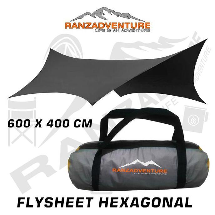 flysheet hexagonal kombinasi 4x6 flysheet jenis hexagonal 400 x 600 cm -2805