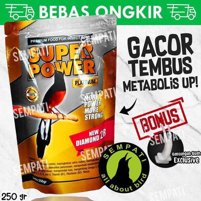 Super Power Platinum Voer Pur Murai Batu Pakan Burung Murai Kacer Plas