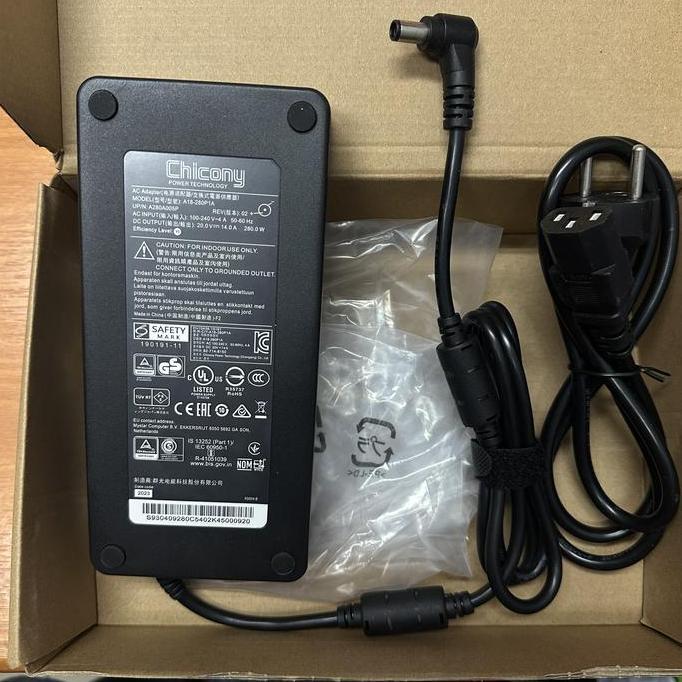 HARGA DISC - ORIGINAL Adaptor/Charger Chicony for Laptop MSI GL65 9SFK 20V 14A 280Watt
