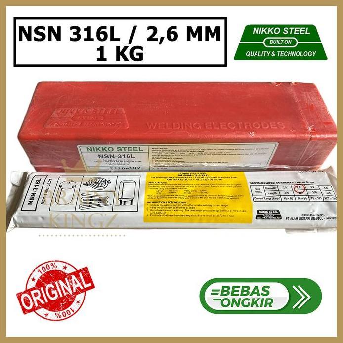Kawat Las Stainless Nikko Steel NSN316L E316L 2,6mm NSN 316L 2.6 mm