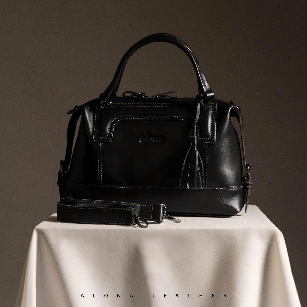 Alona Leather Freya Shoulder Bag - Tas Selempang Bahu Wanita Kulit Sapi Asli Free Dompet Stnk