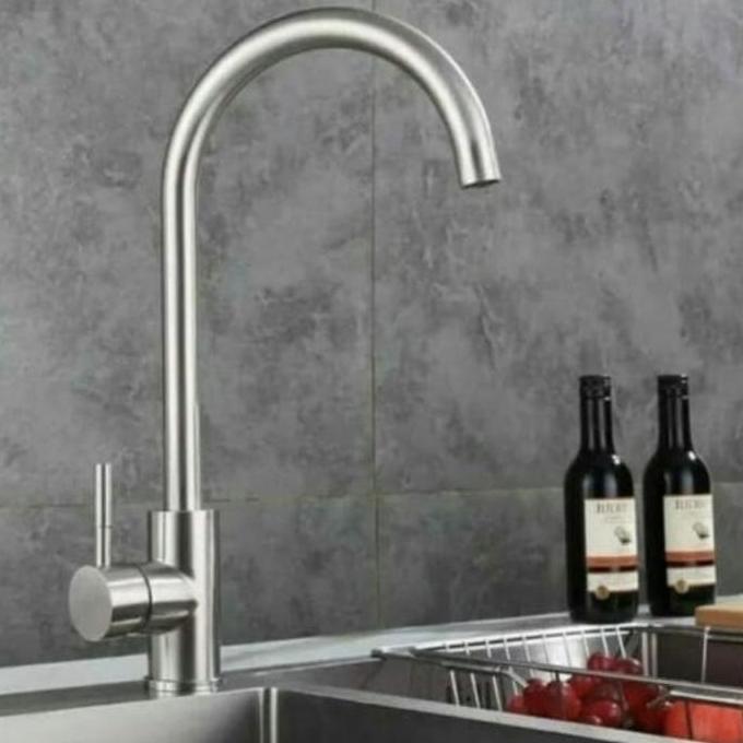 kran sink stainless sus 304 panas dingin. kran angsa panas dingin
