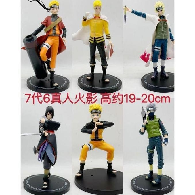 Action Figur Naruto Set 6 Pcs Hokage Ke 7 / Minato Namikaze /Itachi Sasuke / Hatake Kakashi