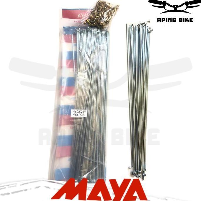 Jari Jari Maya Sepeda 26+/700 14G x 282mm Chrome Ruji Spokes Sepeda