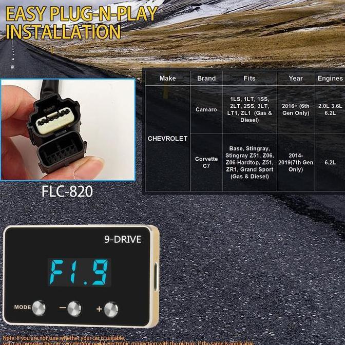 9 DRIVE CHEVROLET THROTTLE CONTROLLER PIGGYBACK CHEVROLET AVEO SPIN Camaro (6th Gen) Fits: 1LS,1LT,1