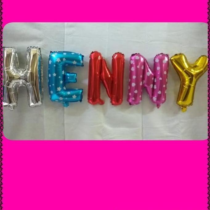 Balon Voil Huruf dan Angka.. spt gambar