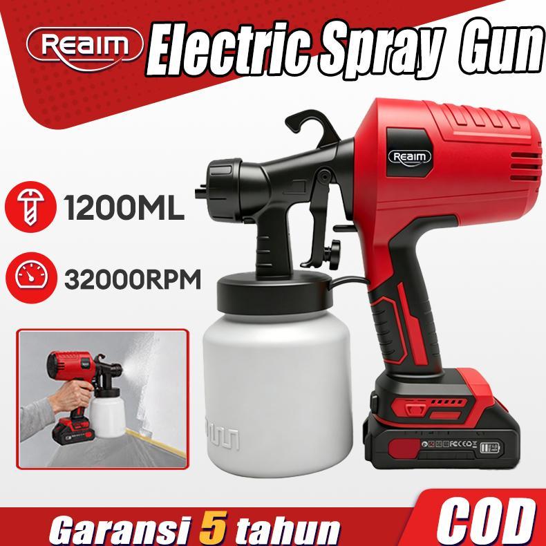 Reaim Spraygun Cat Semprot Listrik Sprayer Elektrik 1200ml Kompresor Alat Semprot Cat
