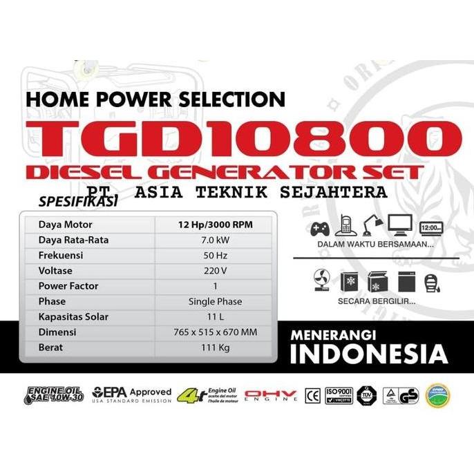 Genset Diesel 7000 Watt Genset Solar 7000 Watt