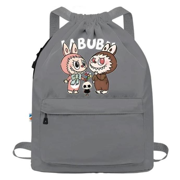 New- Tas Serut Anak Sd Smp Sma Motif Labubu Pria Dan Wanita Ransel Fashion Perempuan Sekolah