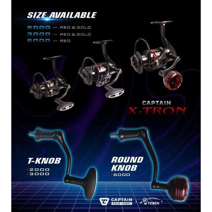 Veii- New- Reel Pancing Captain X Tron 2000 - 6000 Gold Label (9+1 Bearing) Power Handle - Toms Fish