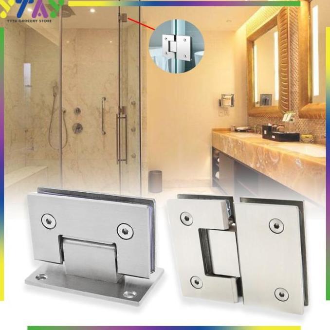 Engsel Shower Hinge  /Shower Hinge Dekson/Engsel Pintu Kaca ke Tembok