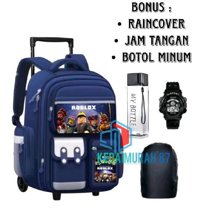 New- Tas Trolley Anak Roblox Tas Sekolah Tk Sd Anak Laki-Laki Tas Dorong Sekolah Anak Karakter Roblo