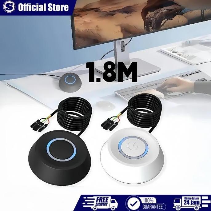 1.8 Meter Tombol Push On Kabel Power Button Tombol Switch Pc Kabel Tombol Powe Desktop Case Tombol /