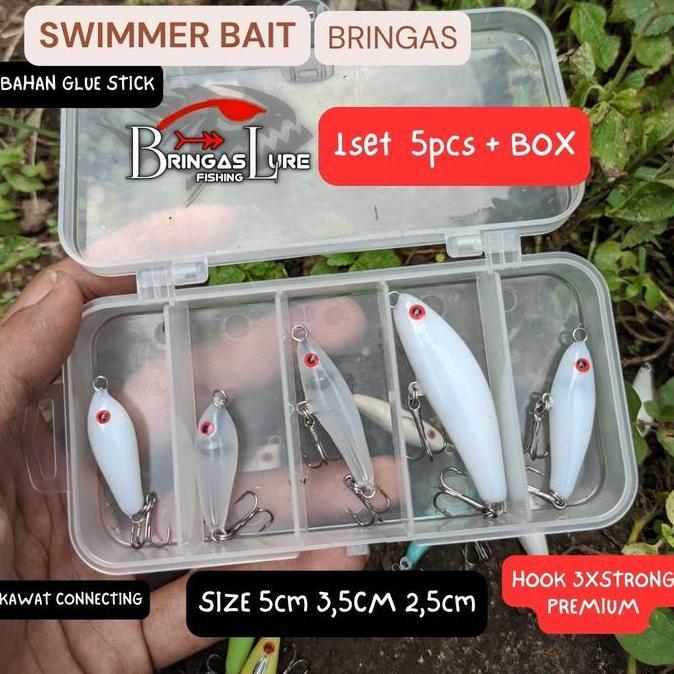 Pesca- New- Set Umpan Hampala + Box Bringas Lure5Cm 3,5Cm 2,5Cm Lure Casting / Umpan Casting Hampala