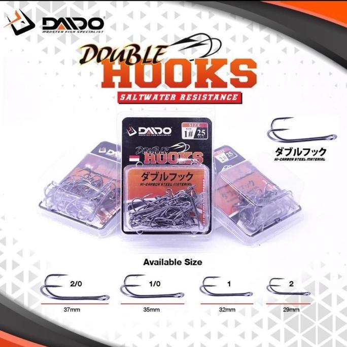 Pesca- New- Kail Pancing Daido Double Hook No.1 - No.2/0 (Isi 25Pcs) - Toms Fishing