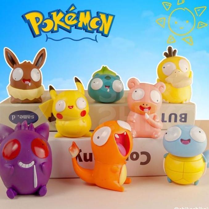 Pilihan - Fgcpog Figure Kecil Chibi Lucu Pokemon Gila Pogil Pikachu Crazy Funny Face