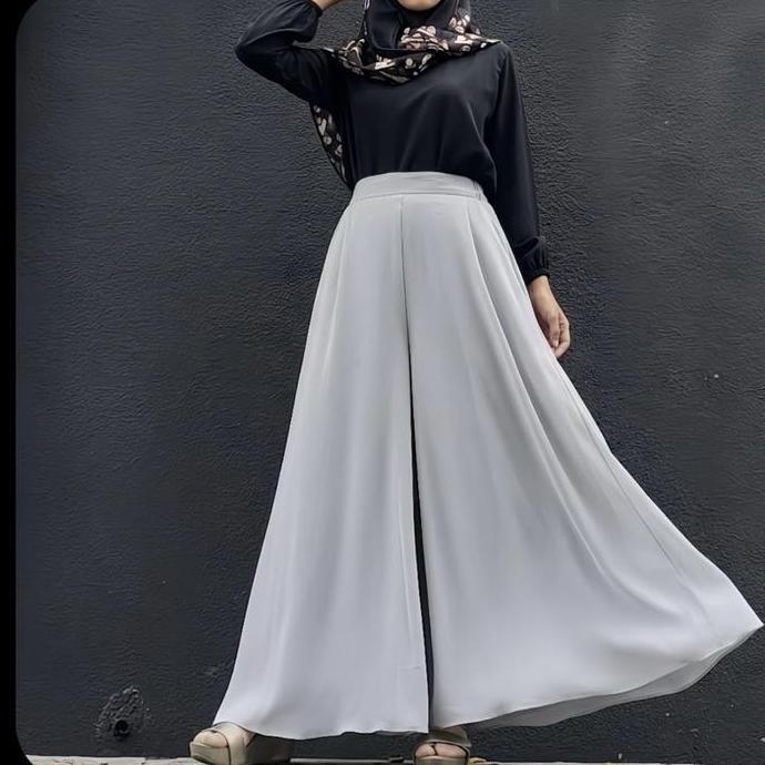 New- Celana Kulot Payung Panjang Jumbo Ceruty, Tanpa Potongan Original, Full Puring Model Terbaru Wa