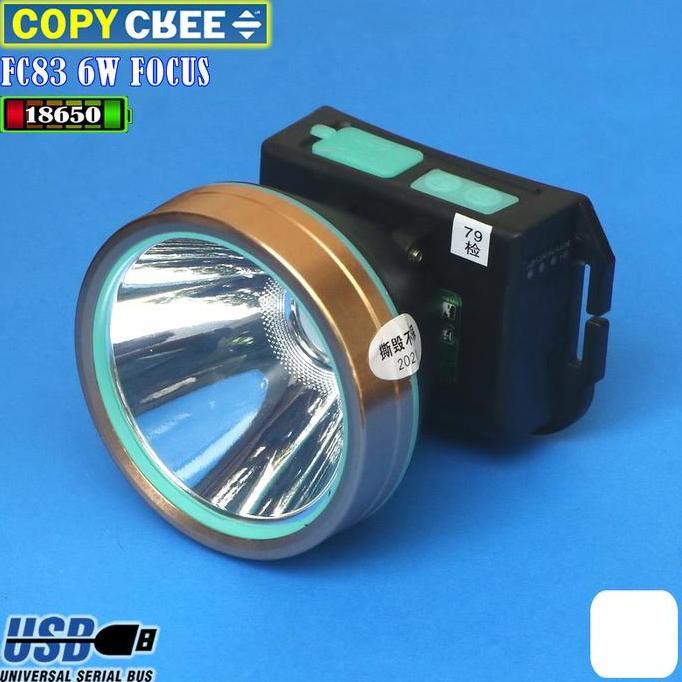 SENTER KEPALA KENING JIDAT FOCUS FC83 CAS 6W T6 LED 3MODE SENSOR GERAK