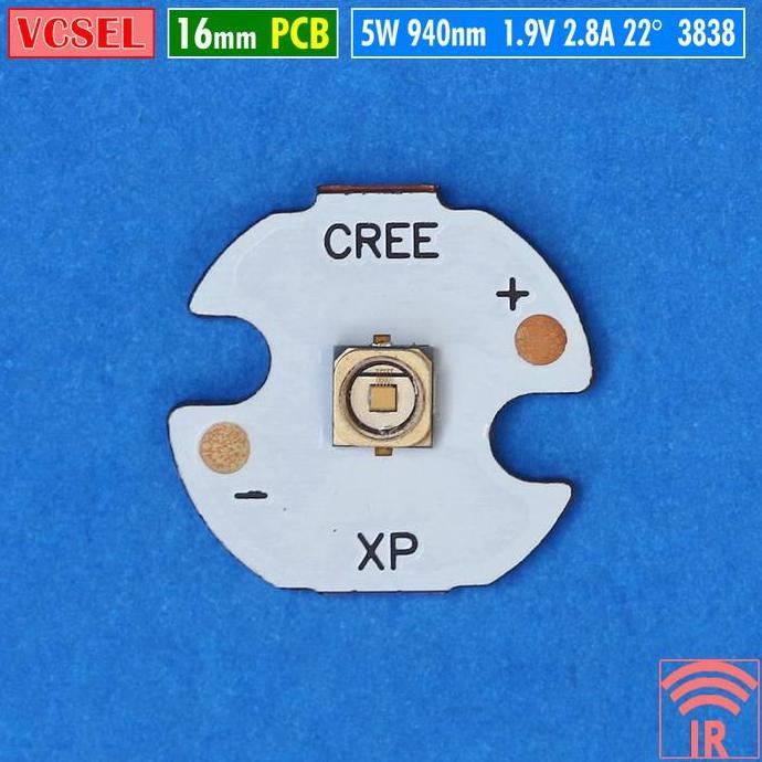 VCSEL 5W 940NM INFRARED 16MM MATA LAMPU LED IR LASER 2V SENTER IR NVR KAMERA MALAM CCTV NIGHT VISION