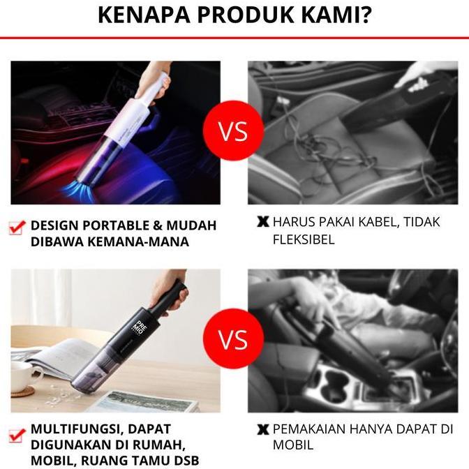 Bisalgsgkemas- Premio Mini Vacuum Cleaner Penyedot Debu Mobil Rumah Portable Wireless