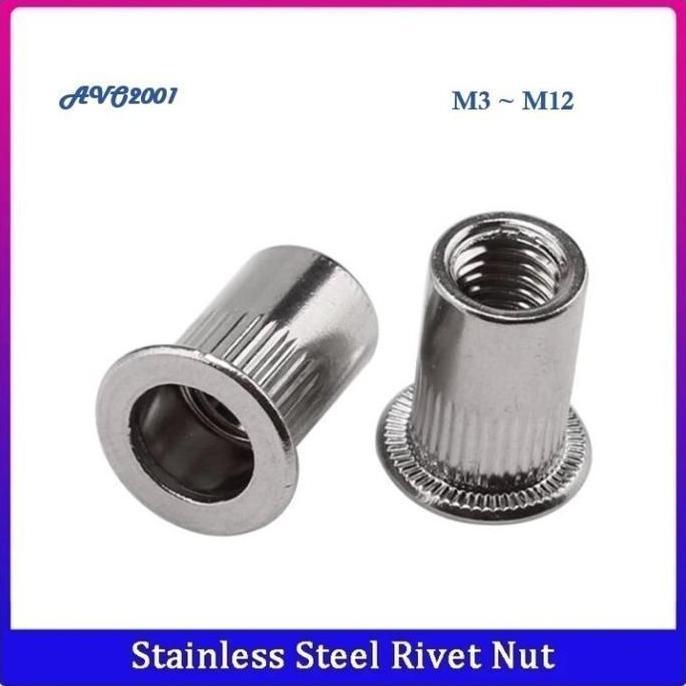 1PACK(100PCS) M3 RIVET NUT STAINLESS / MUR FURNITURE STAINLESS / MUR RIVET M3 STAINLESS SS-304