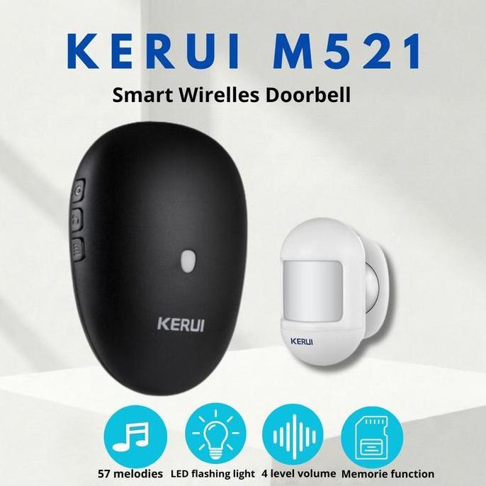 KERUI Bel Sensor Gerak Wireless M521  Bel Rumah Sensor Gerak Mini P831