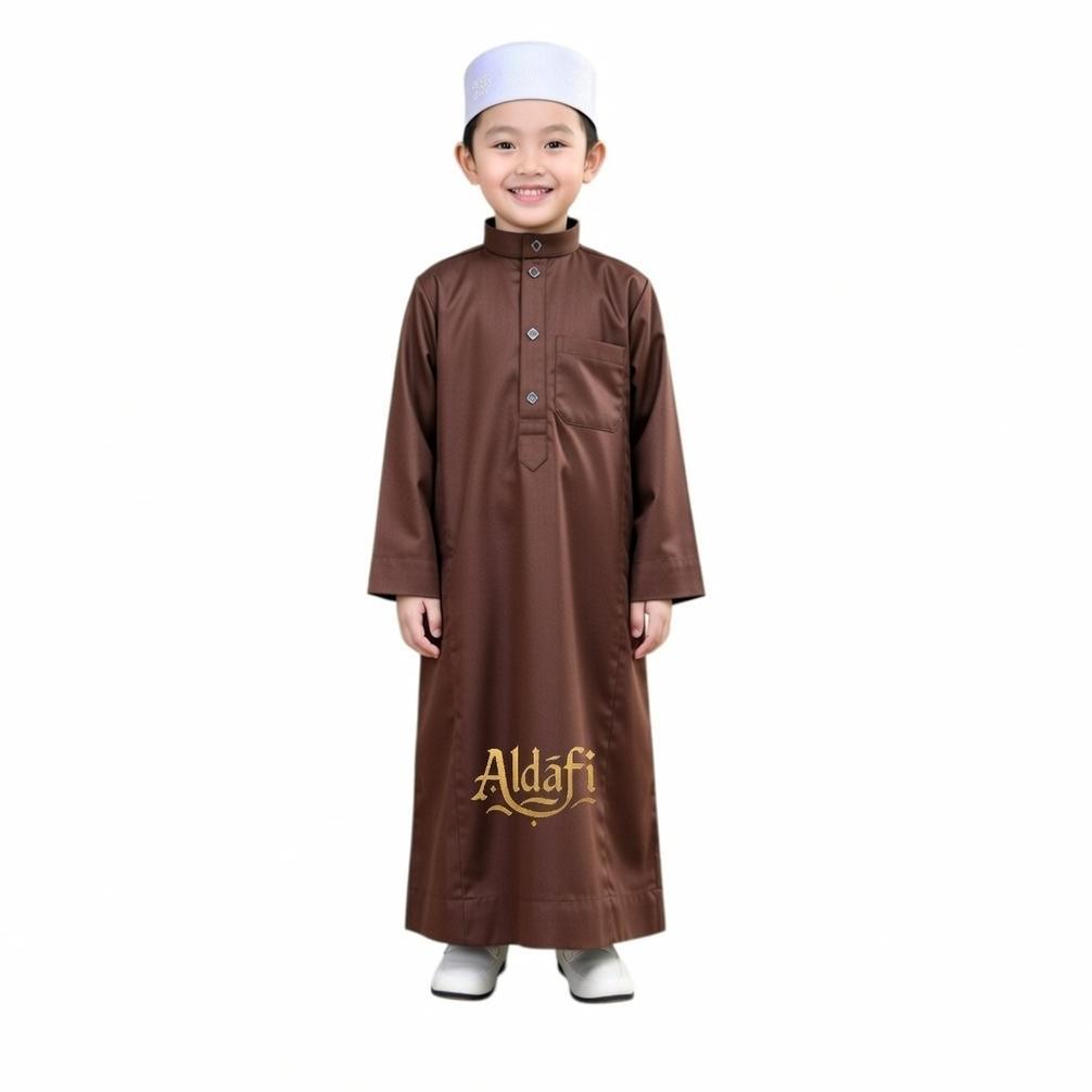 terbaru aldafi gamis anak laki laki jubah anak laki laki premium kancing import polos