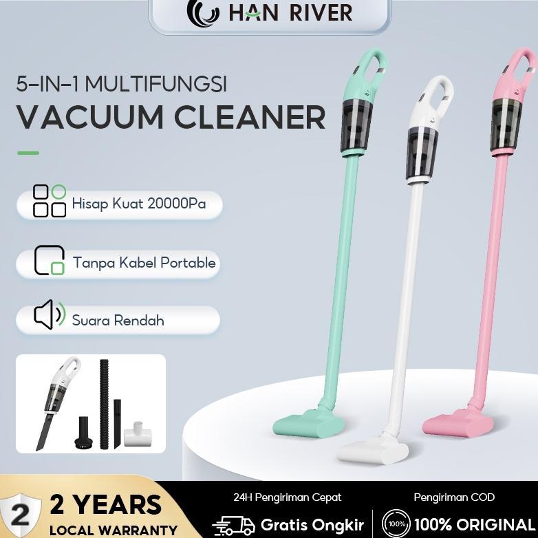 HAN RIVER Vacuum Cleaner Penyedot Debu 5in1 Cordless 20000Pa Cocok untuk mobil/slantai/karpet/kasur