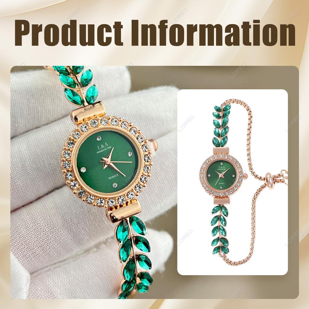 Loreo - Jam Tangan Serut Wanita Motif Bunga Jam Tangan Stainless Steel Adjustable